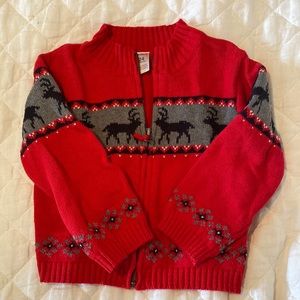 Red reindeer holiday sweater for toddler. Size 24 months.